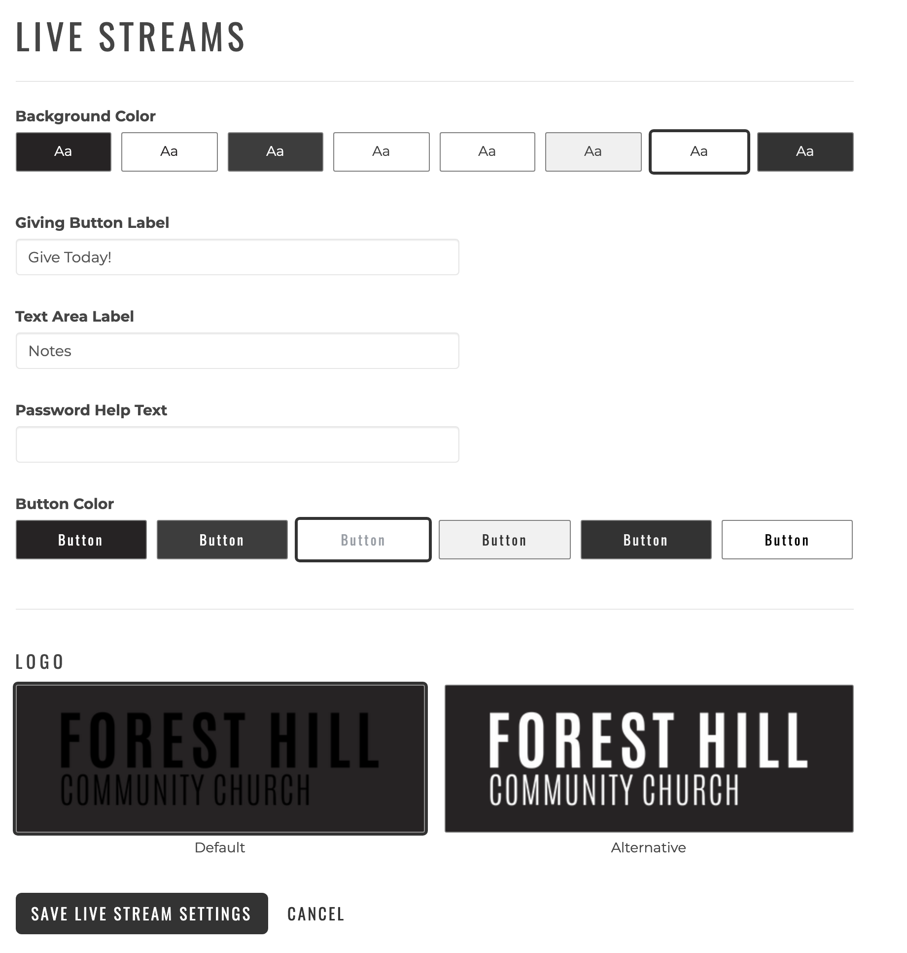 Style and Customize Your Sites Live Stream Player Tithely