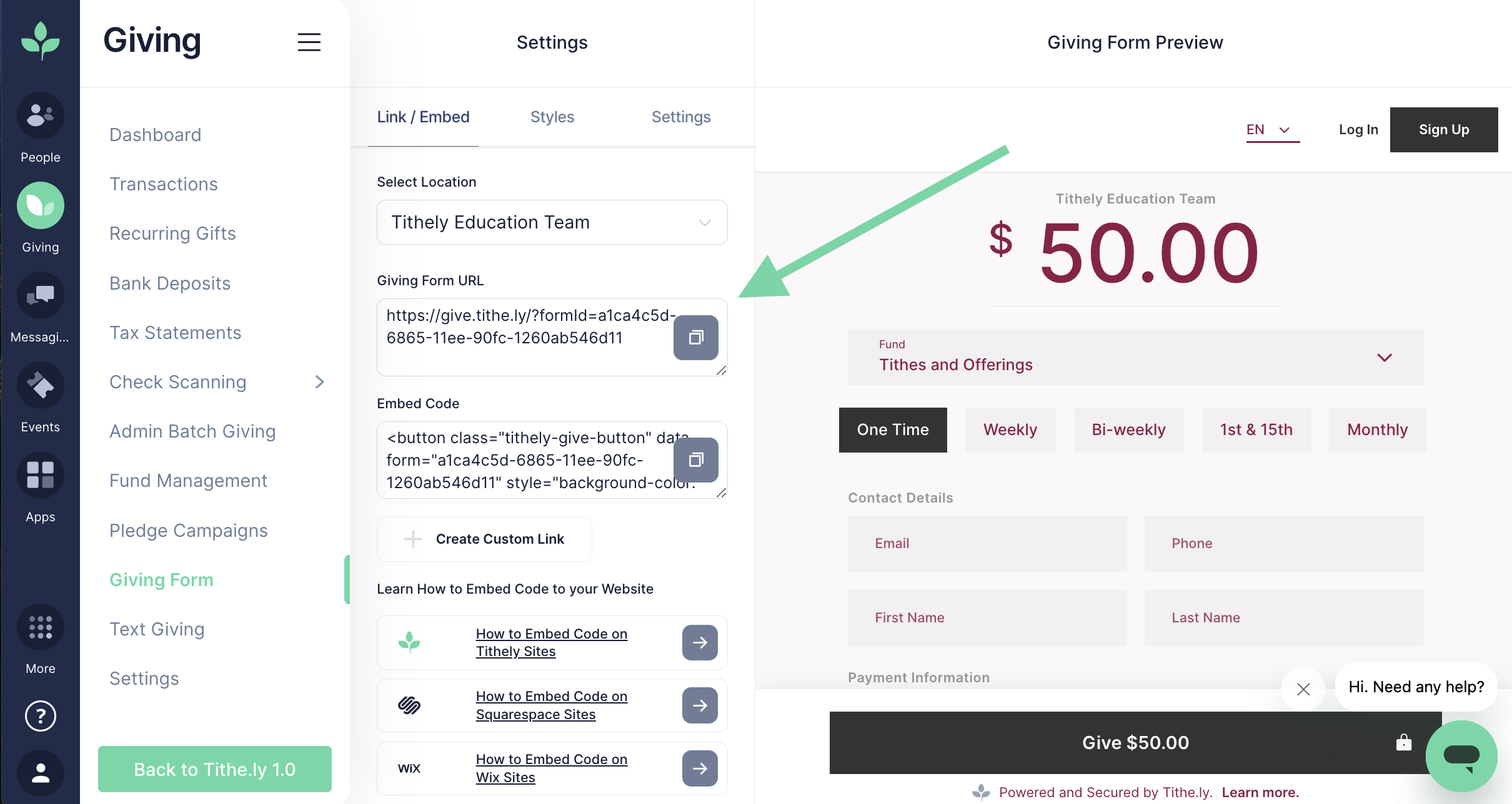 How to Add Tithely Giving to Your Website: WordPress – Tithely